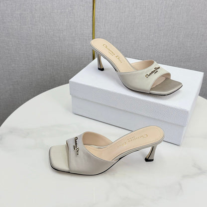 CD 26 High Heel Mule 75 Light Gray Suede 620360