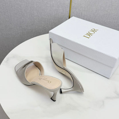 CD 26 High Heel Mule 75 Light Gray Suede 620360