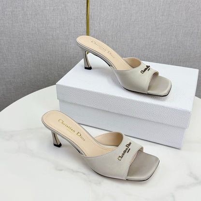 CD 26 High Heel Mule 75 Light Gray Suede 620360
