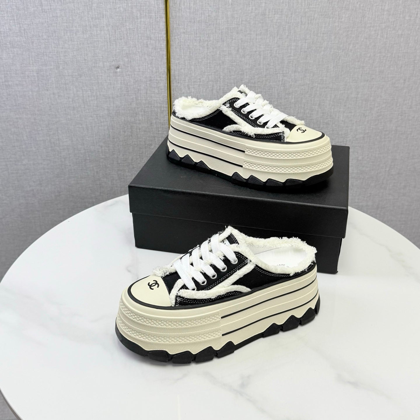 Chanel 2026 Flatform Mule Sneakers Canvas 801421