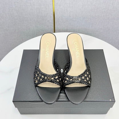 Chanel 2026 Mules 40mm Woven Sheepskin 801634