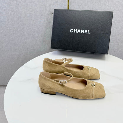 Chanel 2026 Mary Jane Ballet Flat Suede Sheepskin 904515