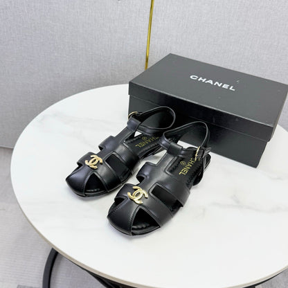 Chanel 2026 Double C Cutout Roman Flat Sandal Sheepskin 904596