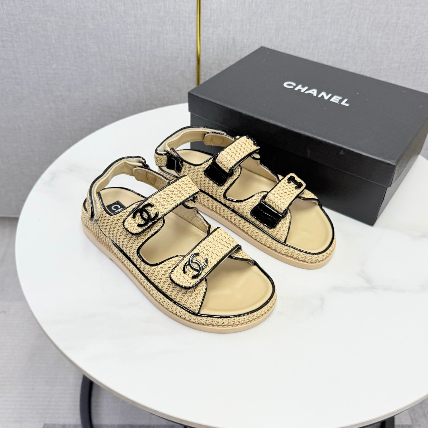 Chanel 2026 Dad Sandal Woven Sheepskin 904401