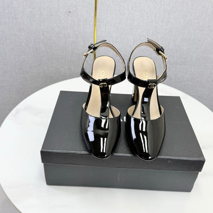 Chanel 2026 T-strap Slingback 90mm Patent Leather 904405