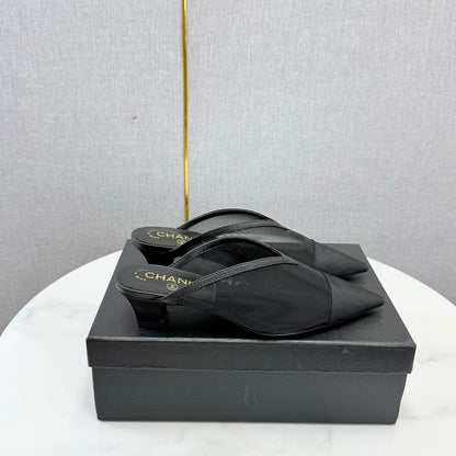 Chanel 2026 Mesh Mule Fabric Sheepskin 904436