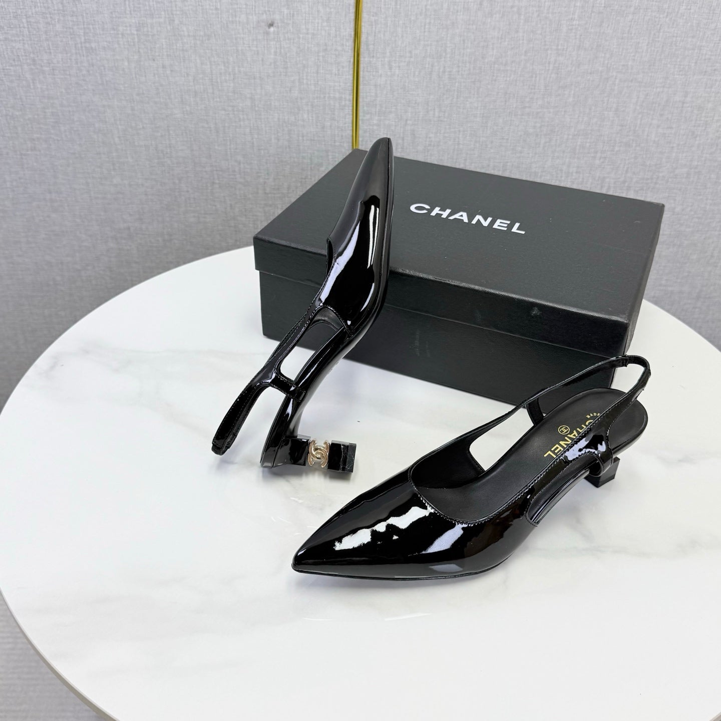 Chanel 2026 Slingback 50mm Patent Leather 904478