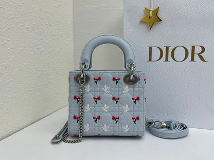 Dior 2026 Bird Rose Design Lady Dior Bag Lambskin