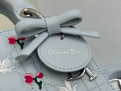Dior 2026 Bird Rose Design Lady Dior Bag Lambskin