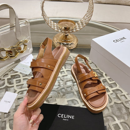 Celine 26 Tippi Triomphe Sandals Calfskin Leather 736593