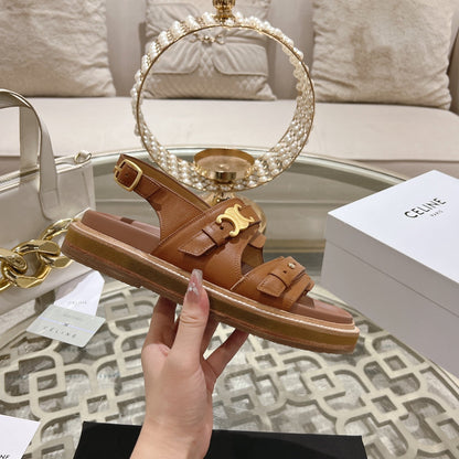 Celine 26 Tippi Triomphe Sandals Calfskin Leather 736593