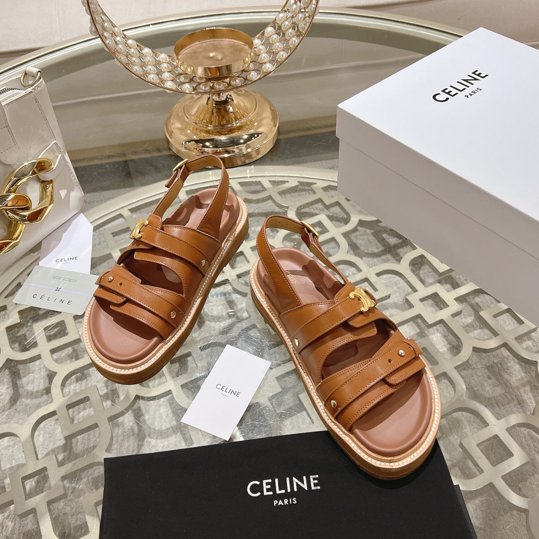 Celine 26 Tippi Triomphe Sandals Calfskin Leather 736593