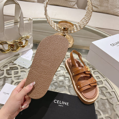Celine 26 Tippi Triomphe Sandals Calfskin Leather 736593