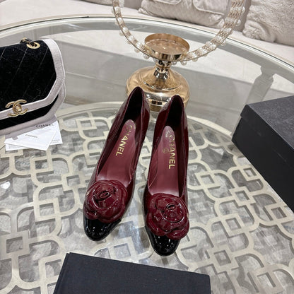 CC 26s High Heels Pump 85 Burgundy Black Patent Leather 627004