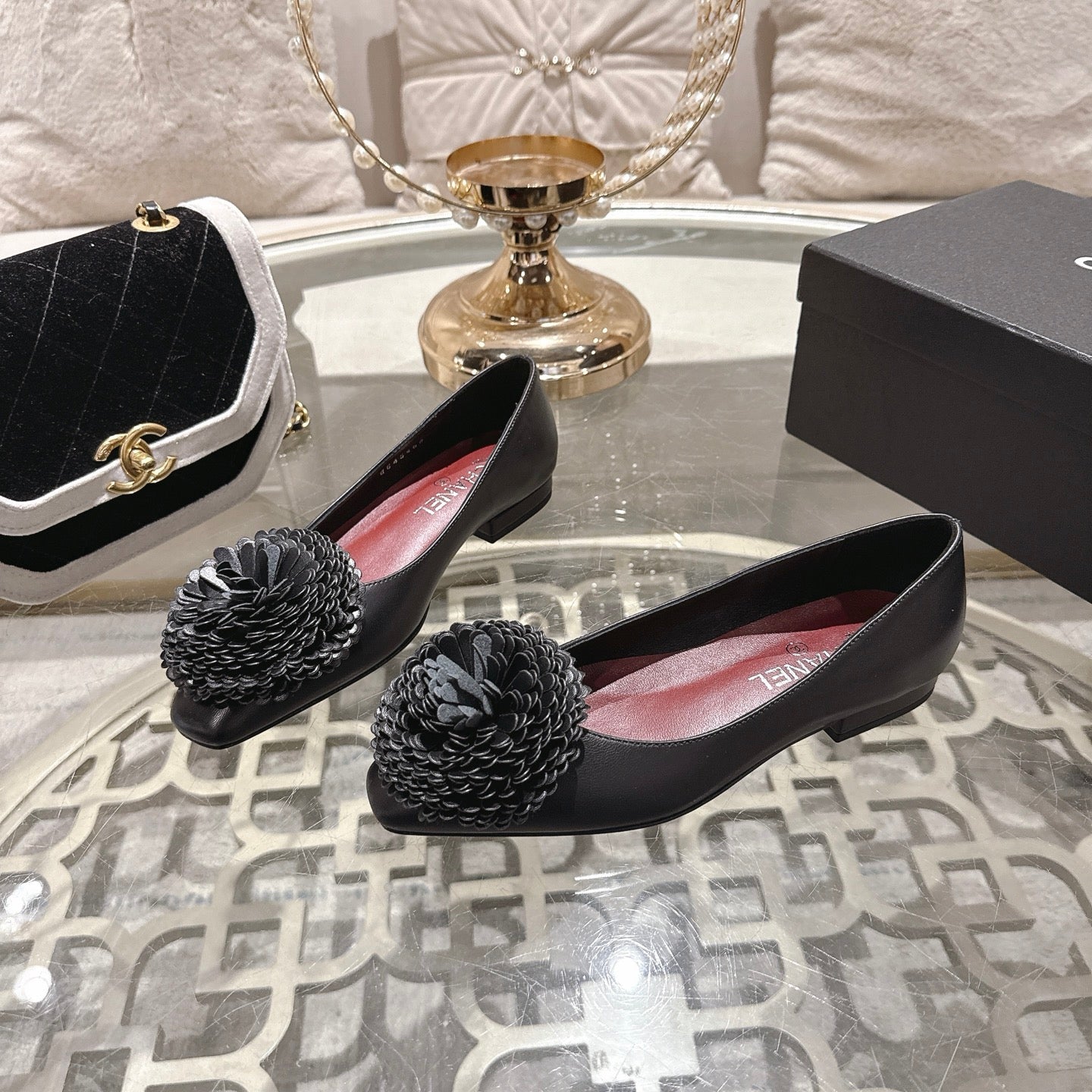 CC 26s Floral Ballet Flats Sheepskin