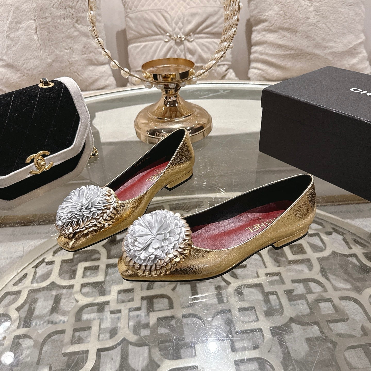 CC 26s Floral Ballet Flats Sheepskin