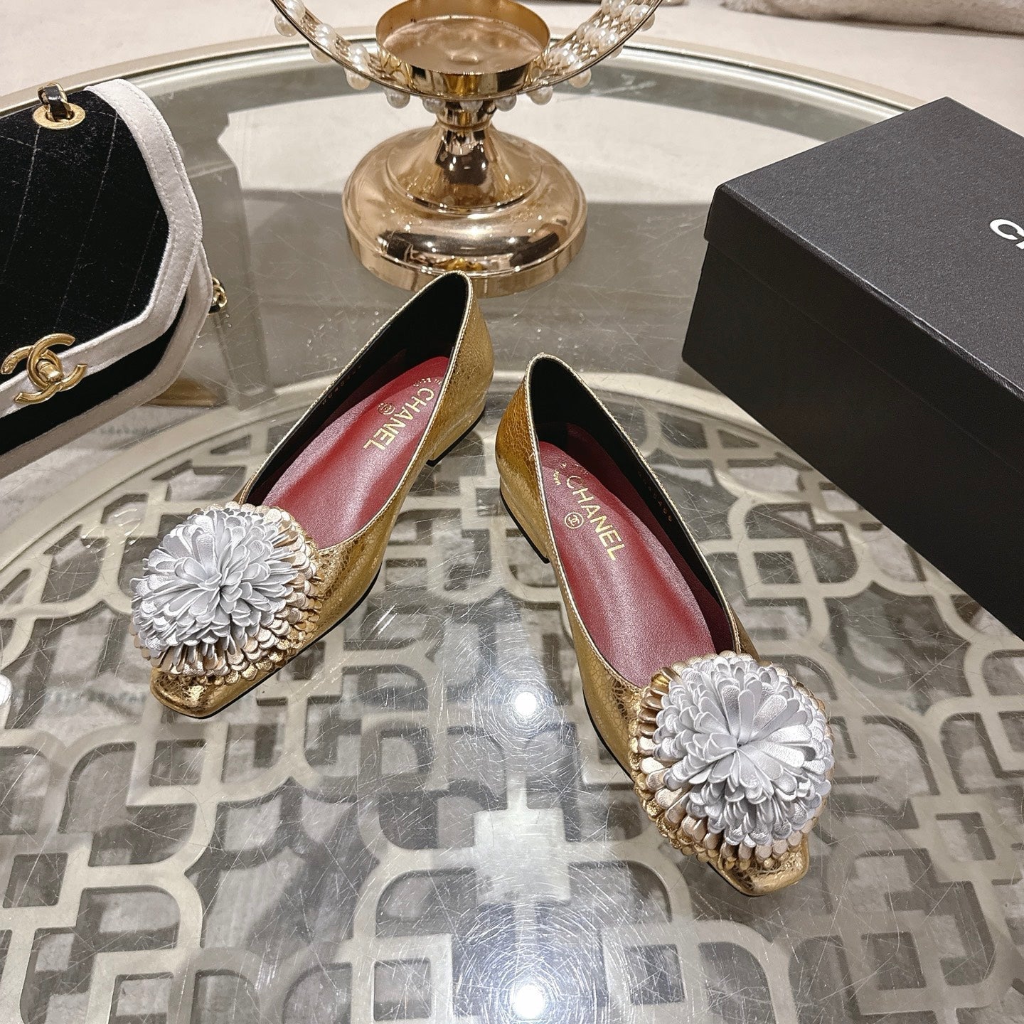 CC 26s Floral Ballet Flats Sheepskin