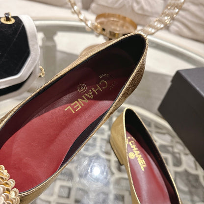 CC 26s Floral Ballet Flats Sheepskin