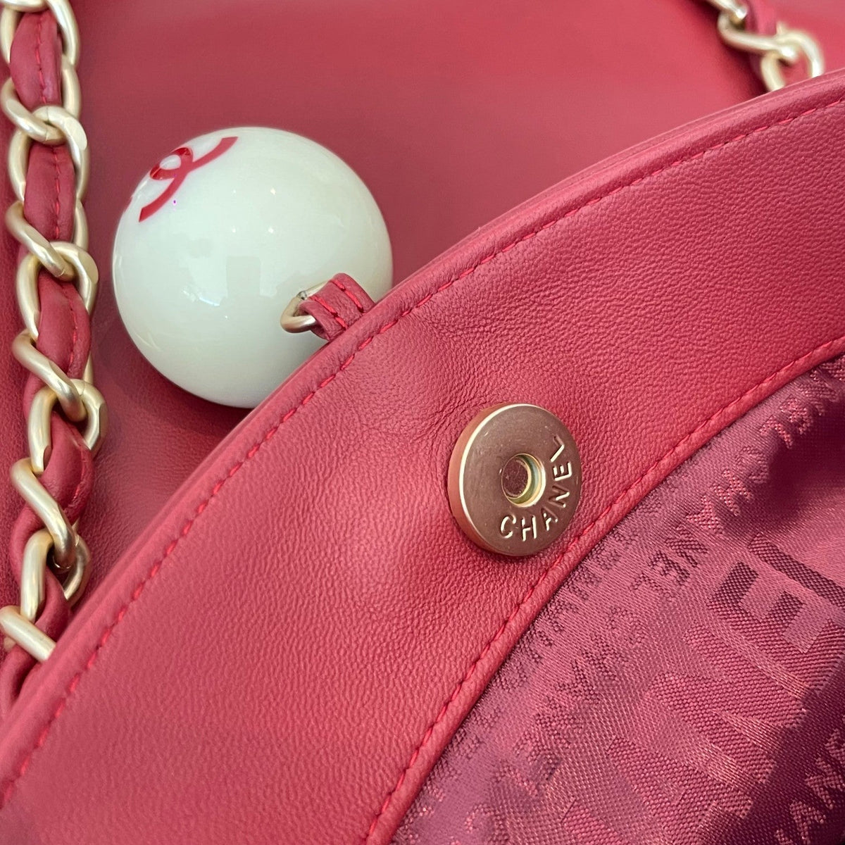 CC 26s Cue Ball Foldover Bag 23cm Red Lambskin