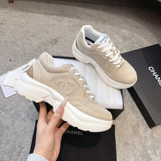CC 26s Casual Sneakers Beige Fabric 647451