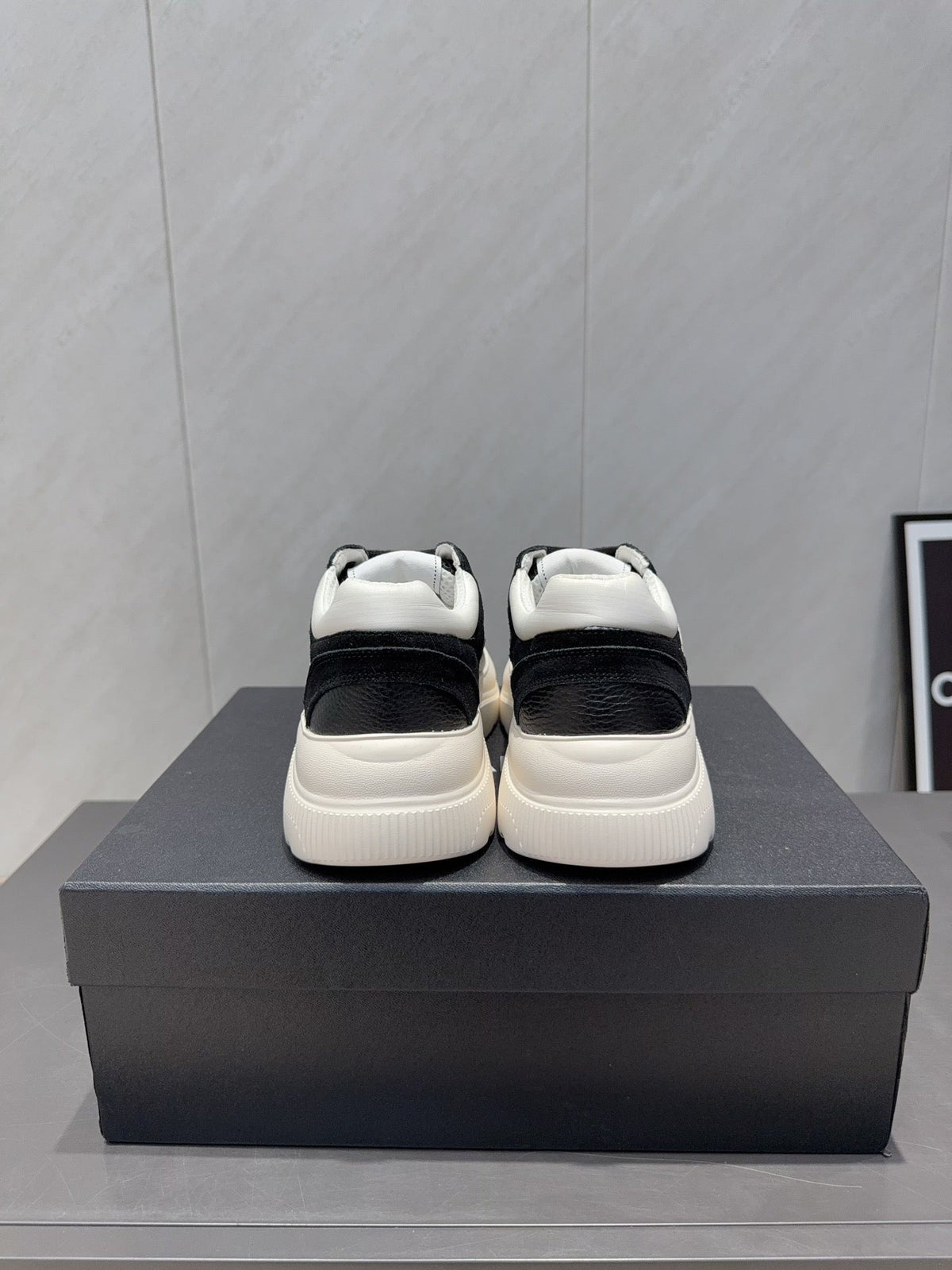 Chanel 25 Sneaker Black White Mesh Fabric 540320