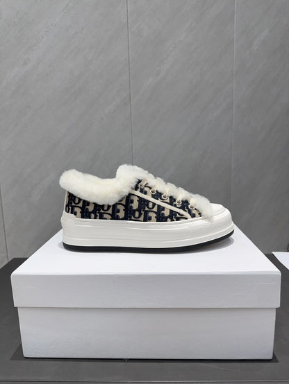 CD 26 Classic Sneaker Black Beige Fabric Wool Jacquard 614451