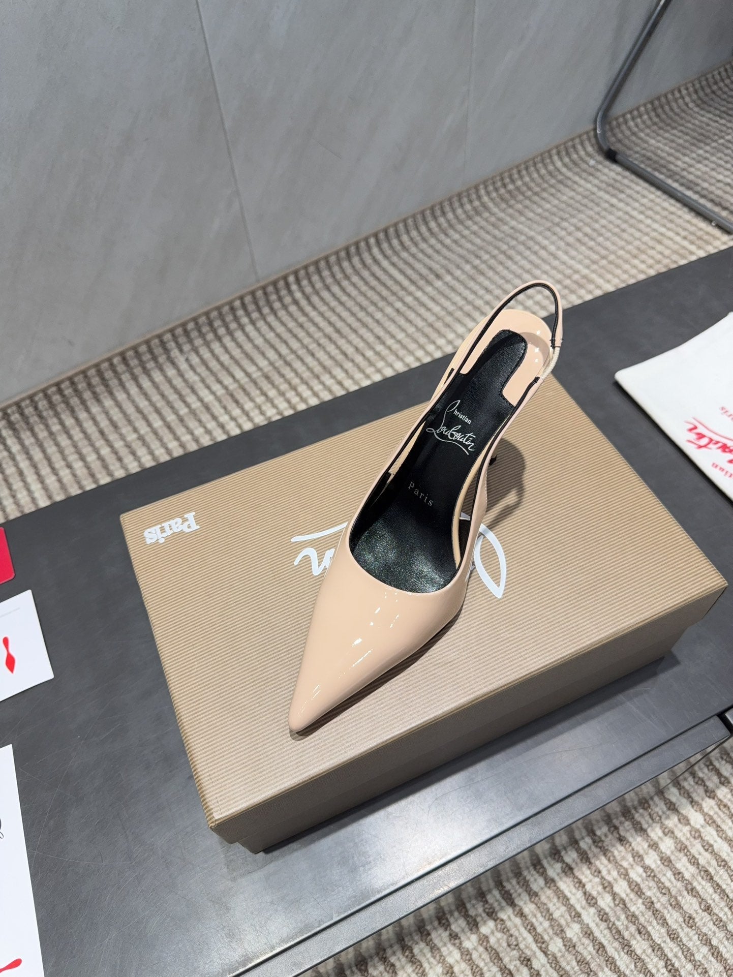 CL 26SS Slingback 100 Beige Patent Leather 613987