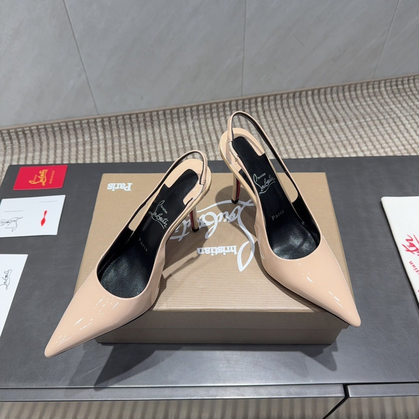 CL 26SS Slingback 100 Beige Patent Leather 613987