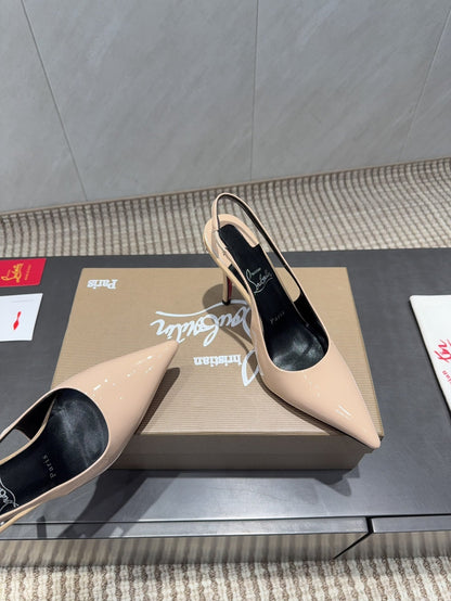 CL 26SS Slingback 100 Beige Patent Leather 613987