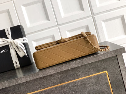 Chanel 2026 Double Flap 2.55 Bag 25.5cm Tan Quilted Lambskin