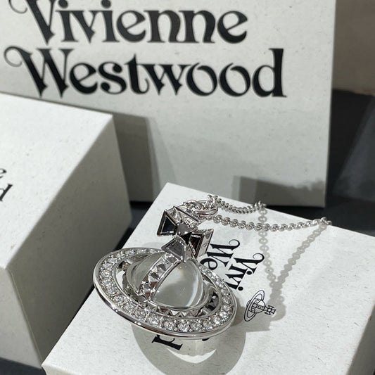 Vivienne Westwood Orb Necklace Crystal Sliver