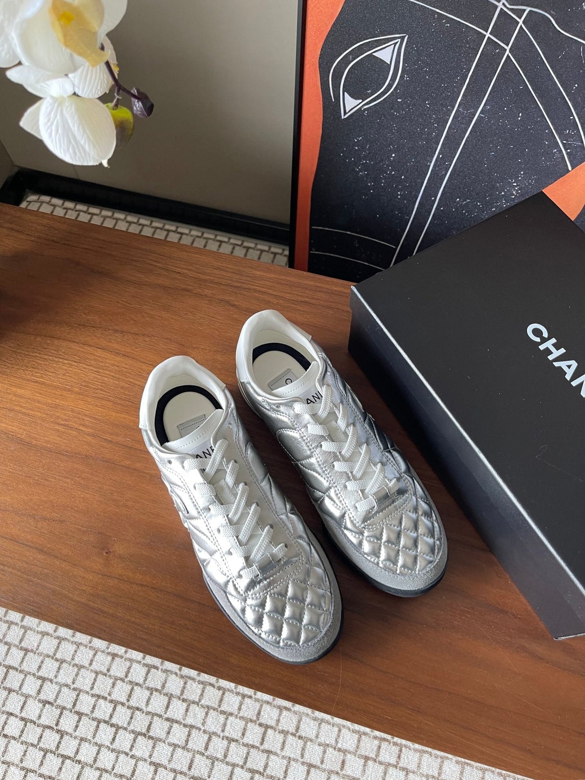 CC 26ss Low-Top Sneaker Sliver Leather 623160