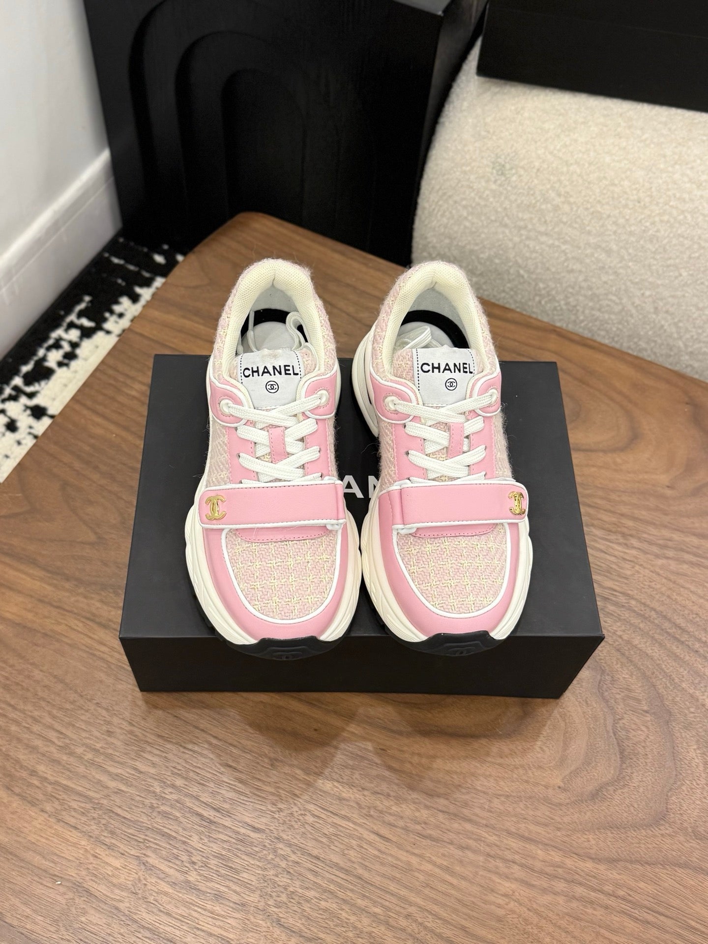 CC 26s Casual Sneaker Pink Tweed Leather 183602