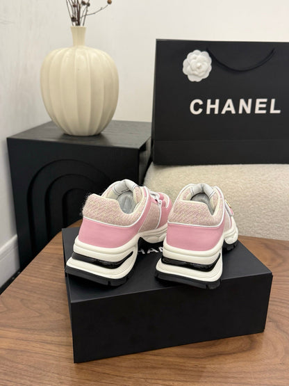 CC 26s Casual Sneaker Pink Tweed Leather 183602