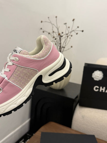 CC 26s Casual Sneaker Pink Tweed Leather 183602