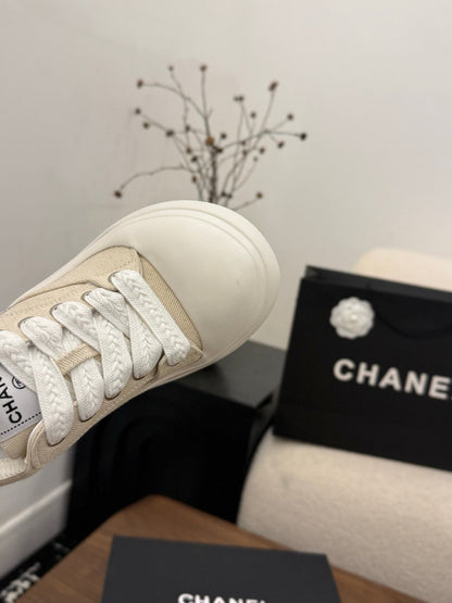 CC 26s Casual Sneaker Beige White Canvas Leather 183589