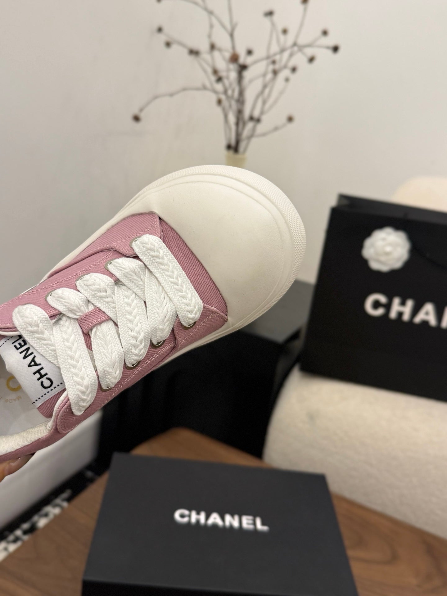 CC 26s Casual Sneaker Pink White Canvas Leather 183595