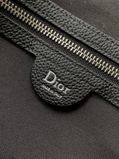 Dior 2026 Jett Flap Messenger Bag 25cm Black Grained Calfskin