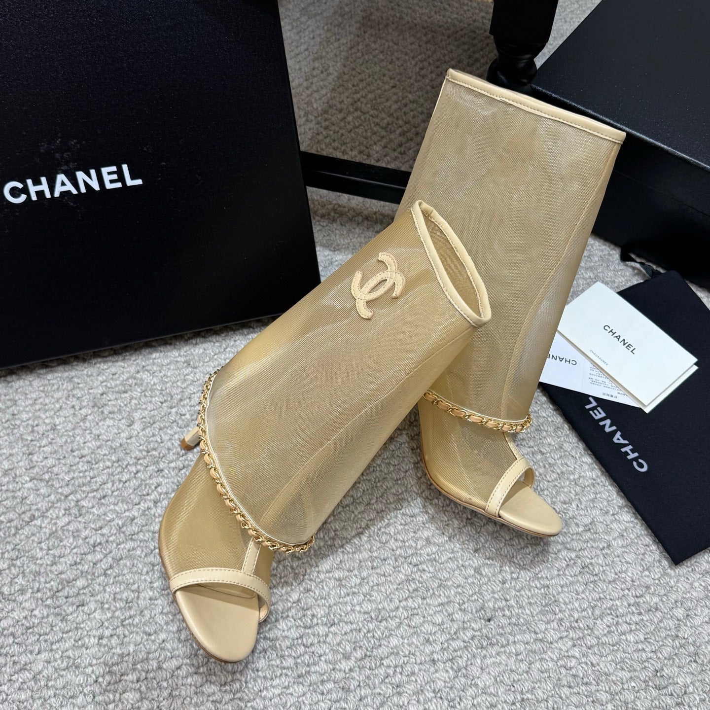 Chanel 2026 New Mesh Ankle Boots Sheepskin Leather 833315