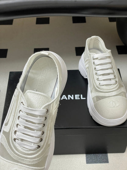 CC 26 Platform Sneaker White Fabric Mesh 593349