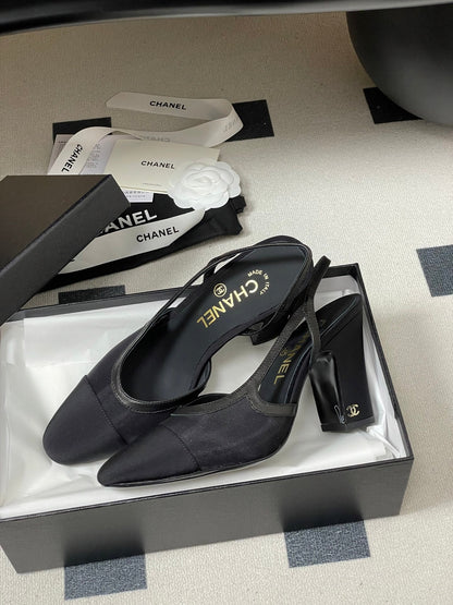 CC 26s Slingback 95mm Mesh Fabric Sheepskin