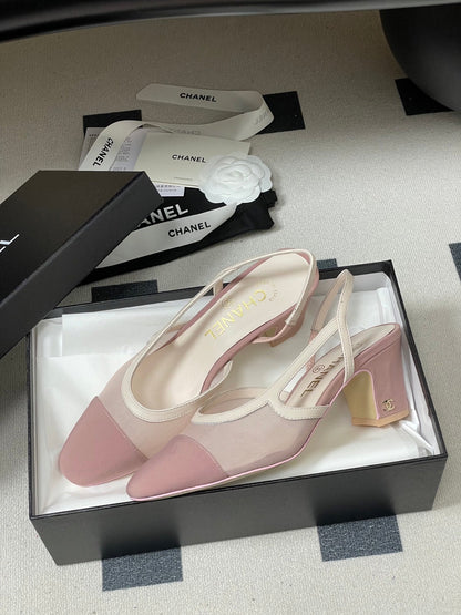 CC 26s Slingback  65 Light Pink Mesh Fabric Sheepskin 649443