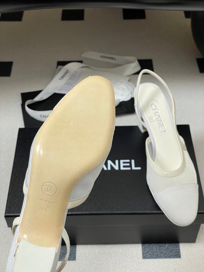 CC 26s Slingback  65 White Mesh Fabric Sheepskin 649445