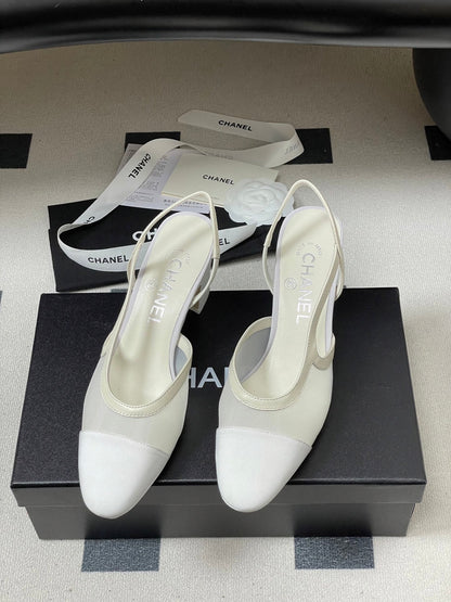 CC 26s Slingback  65 White Mesh Fabric Sheepskin 649445