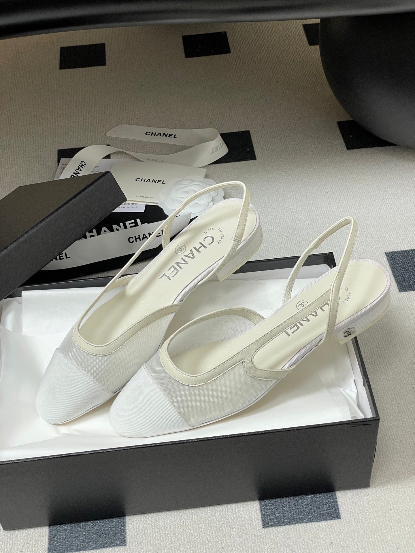 CC 26s Slingback 20mm Mesh Fabric Sheepskin