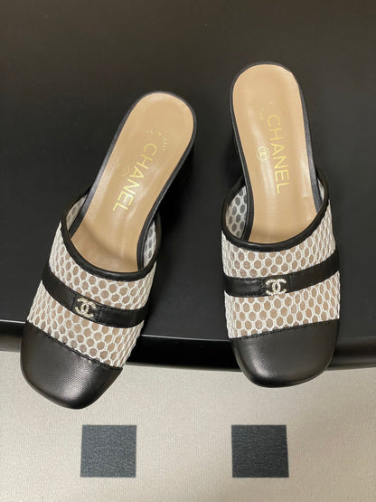 CC 26s High-Heeled Mules 65 Black Cowhide 649464