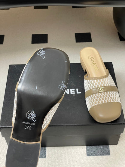 CC 26s High-Heeled Mules Light Taupe Cowhide 649465