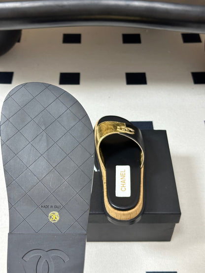 Chanel 2026 Double C Buckle Platform Sandals Sheepskin 834735
