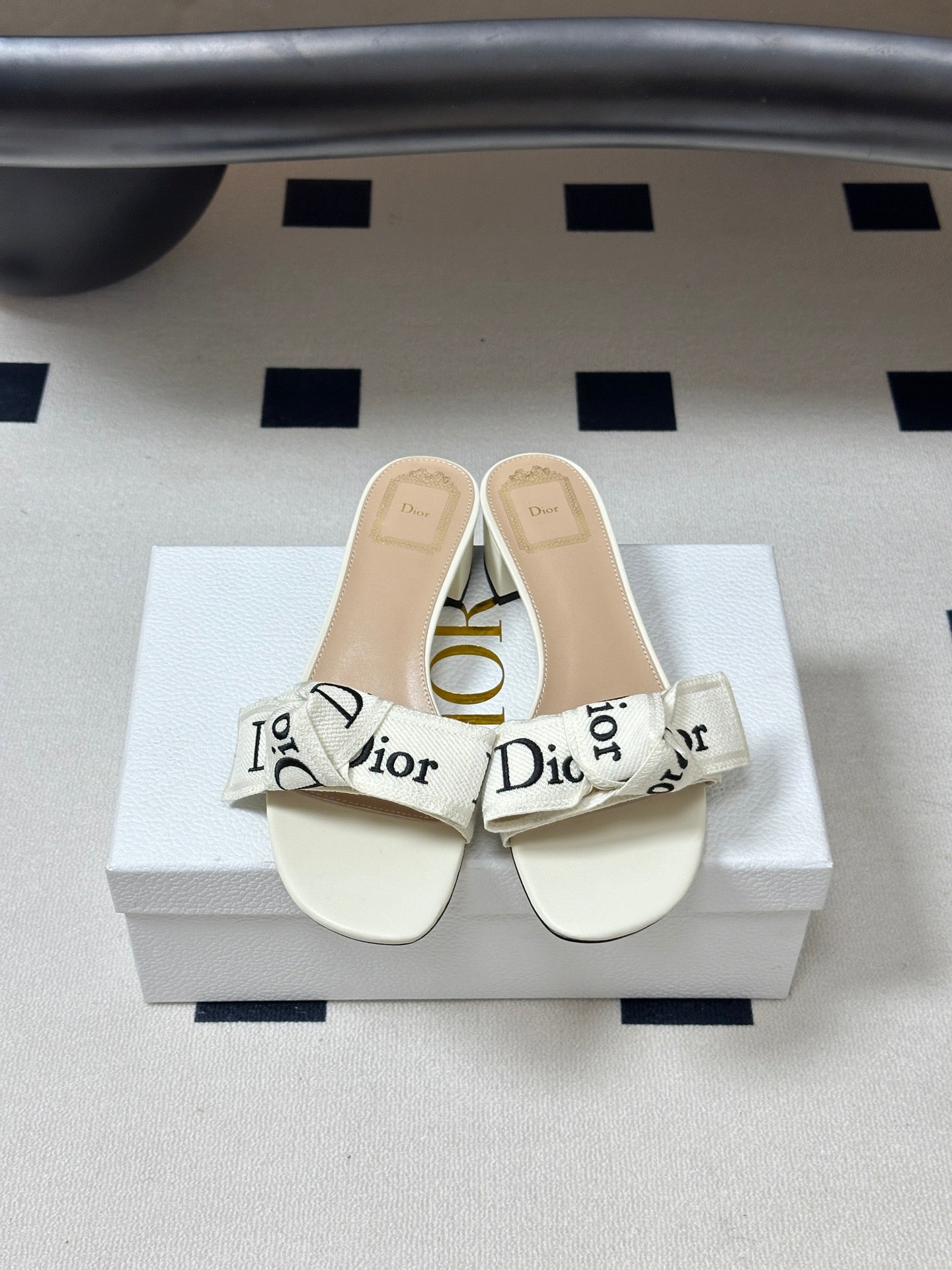 Dior 2026 J'Adior Classic Logo Webbing Bow Sandals 35mm Fabric Leather 846997