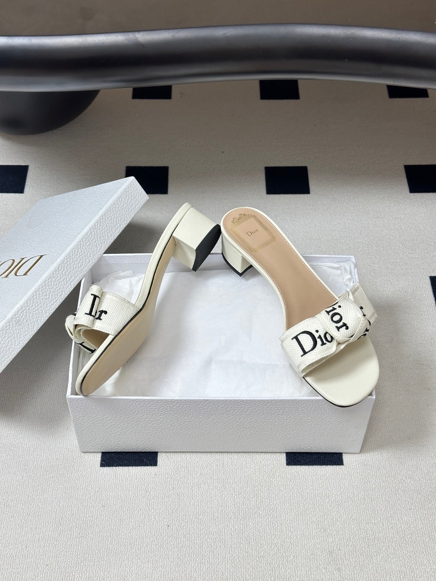 Dior 2026 J'Adior Classic Logo Webbing Bow Sandals 35mm Fabric Leather 846997